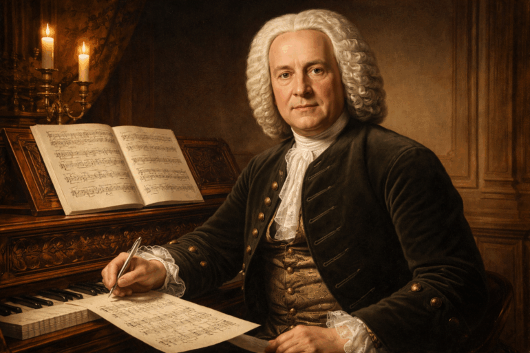Johann Sebastian Bach al cembalo