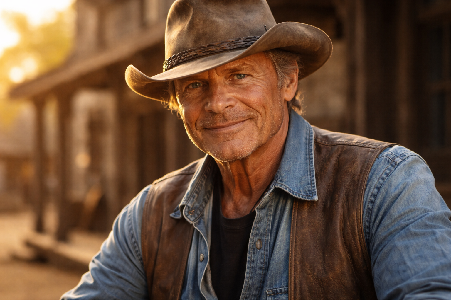 Terence Hill al tramonto nel west